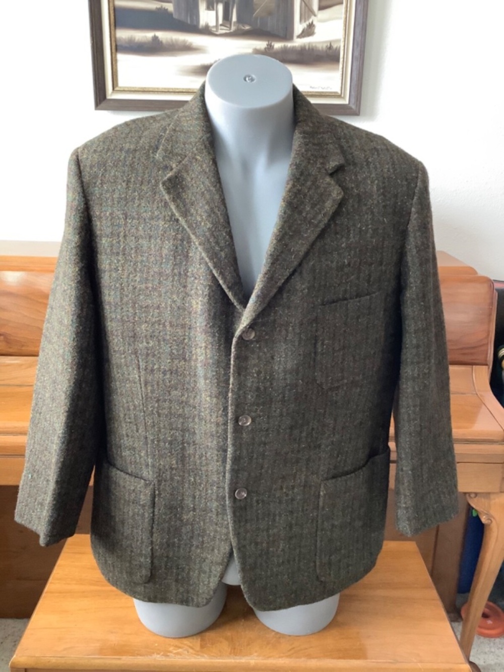 Vintage MENS Suit JACKET Blazer Hirmer München Modell GERMANY Size 46-48 WOOL